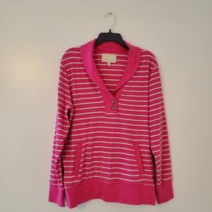 Banana Republic Striped Long Sleeve Top Pocket